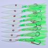 15CM/5.91G Luminous Squid Jig Hook Slow Shaking Glow-in-the-dark Squid Skirt Lure with Weight Sinker Deep Sea Trolling Fishing Bait
