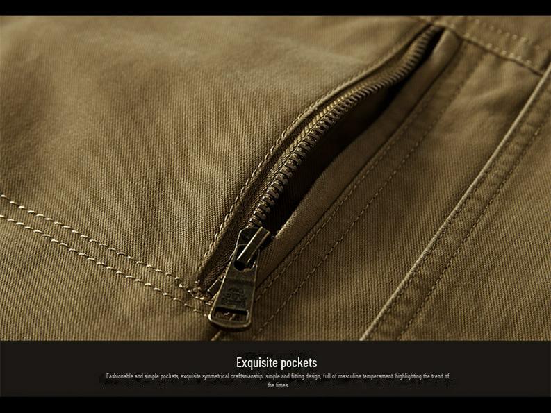 Мужская куртка средней длины свободного кроя на весну и осень — большой размер, повседневный стиль для мужчин среднего возраста