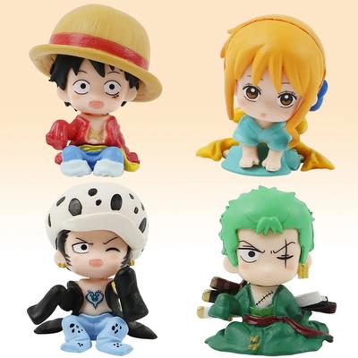 Аниме Персонаж One Piece Луффи Декоративная Игрушка для Спальни Мальчиков и Девочек Каваи ПВХ Материал Креативная Модель Кукла Мультяшный Подарок