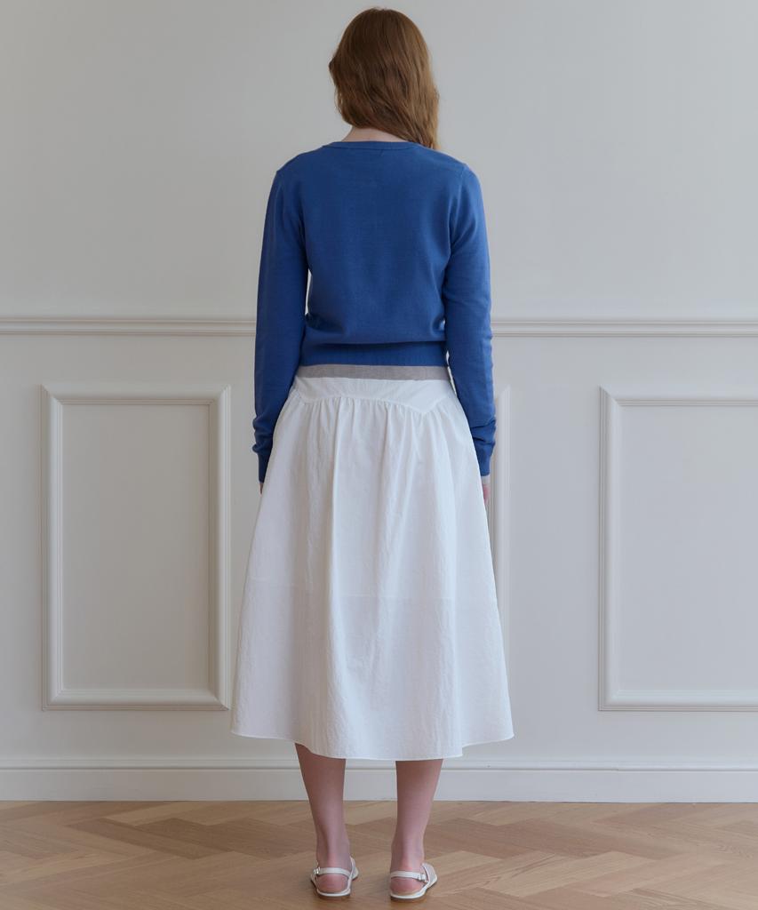 Plack Woman Cloudy Volume Skirt White