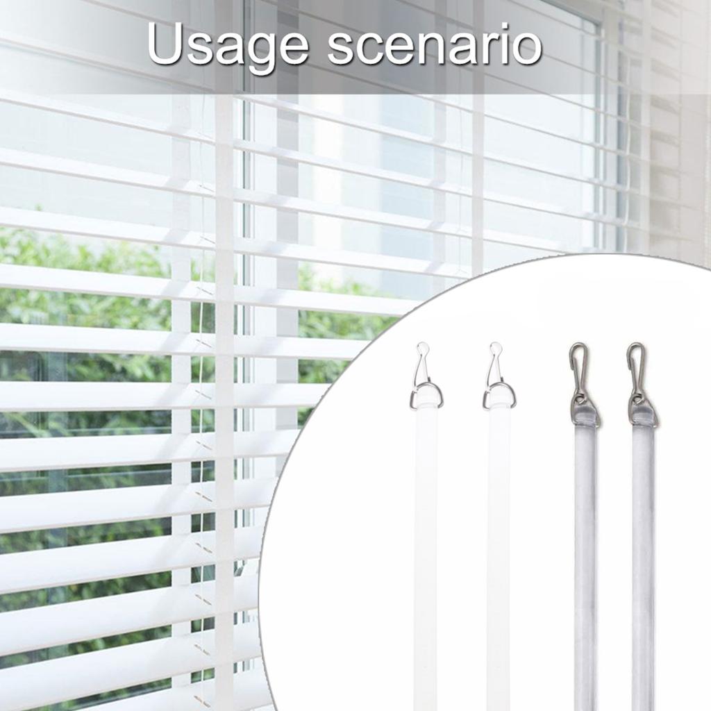 Набор из 2 пластиковых 12-дюймовых стержней для управления шторами для открывания оконных штор, палочка-указка для драпировки с металлическим крючком