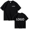 European Size Cotton Custom Men's T-shirt Front and Back Logo Text Photos Summer Breathable Short Sleeved Top