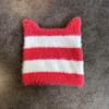 Ears Design Cats Knit Cap With Stripe Style For Daily Cold Weather Outdoor Use