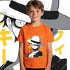 One Piece Luffy Print Tee 100 Cotton T Shirt for Boys and Girls Kids Casual Wear Soft Fabric Summer Short Sleeve