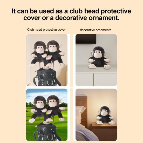 Мягкий чехол для клюшки для гольфа в виде плюшевой обезьяны, чехол для клюшки для гольфа в виде животного, аксессуар для гольфа Driver And Woods