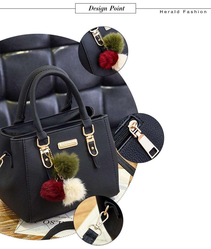 Модные женские сумки Hairball PU Leather Totes Bag Сумка с верхней ручкой Crossbody Сумка через плечо Сумка на плечо
