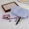 Plush Travel Toiletry Pouch Large Capacity Cosmetic Bag Durable Leopard Print Makeup Bag  Women