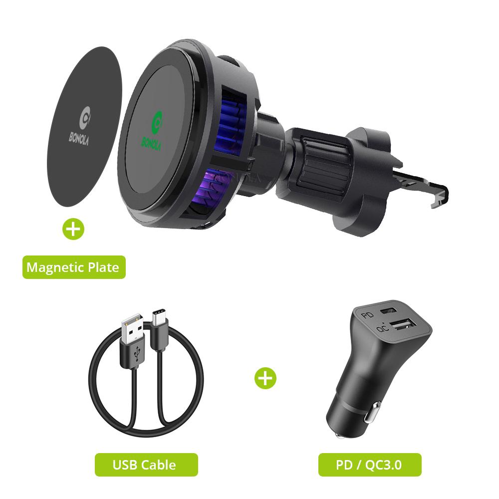 Автомобильное магнитное беспроводное зарядное устройство, охлаждающее крепление для Iphone 14 Pro Max/samsung/huawei Quick Phone, беспроводные зарядные устройства, автомобильный держатель