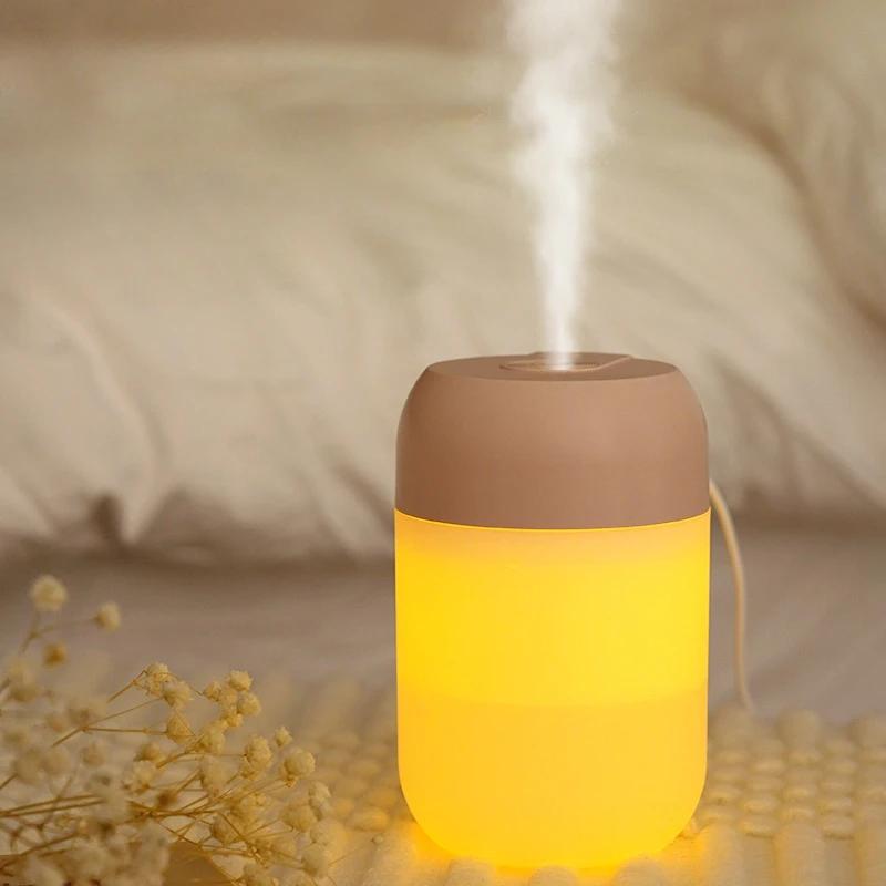 Portable 300ml Air Humidifier Aroma Oil Humidificador for Home Car USB Cool Mist Sprayer with Colorful Soft Night Light Purifier