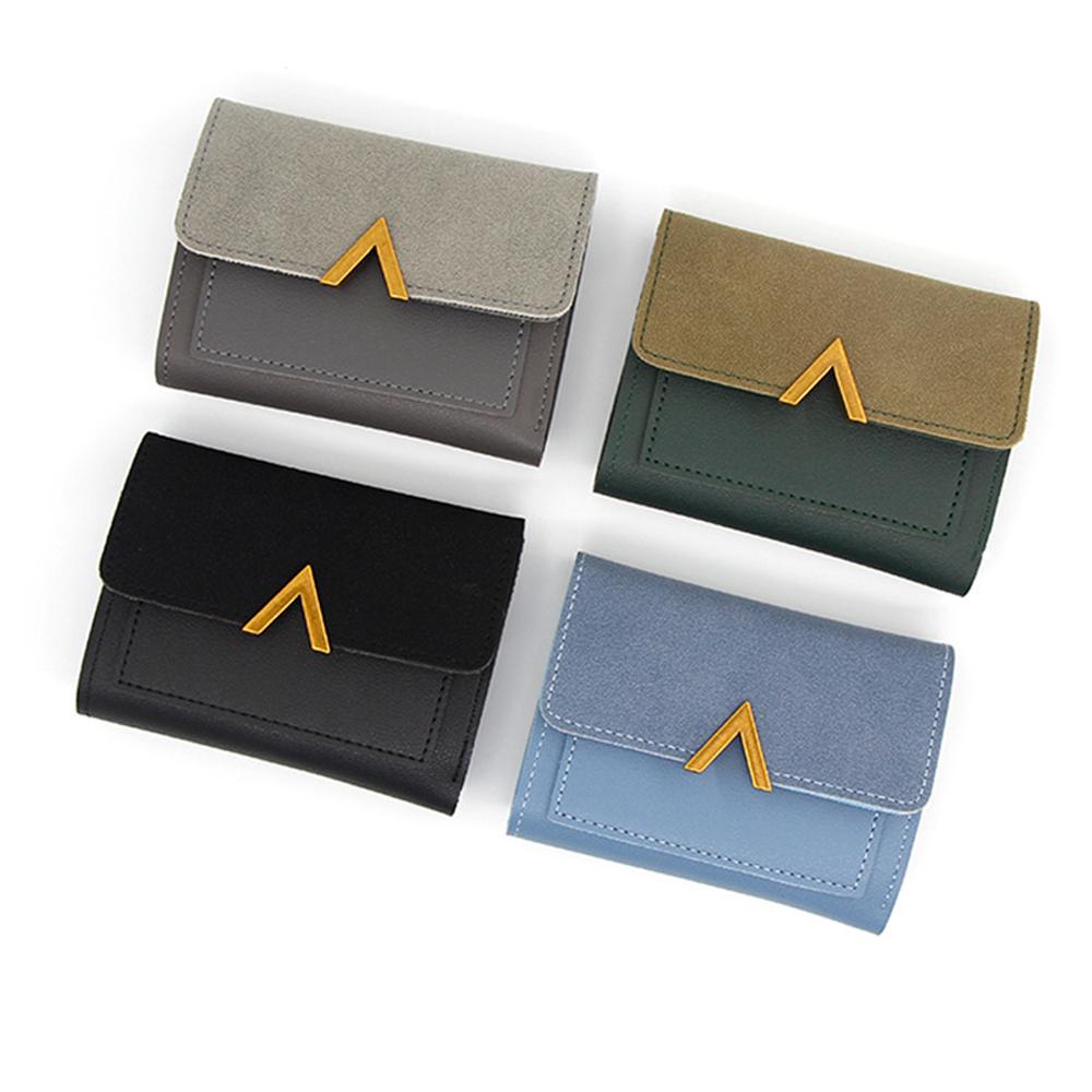 Треугольная пряжка цветной блок кошелек женский короткий кошелек студенческий кошелек для монет милый кошелек сумка для монет сумка для кредитных карт держатель