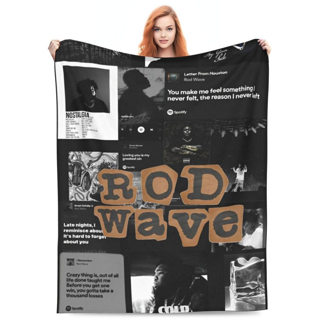 Плед Rod Wave Хип-хоп Рэпер Покрывало Певец Альбом Last Lap Фланелевое Плед-покрывало Портативный Легкий Многофункциональный Тонкое Одеяло