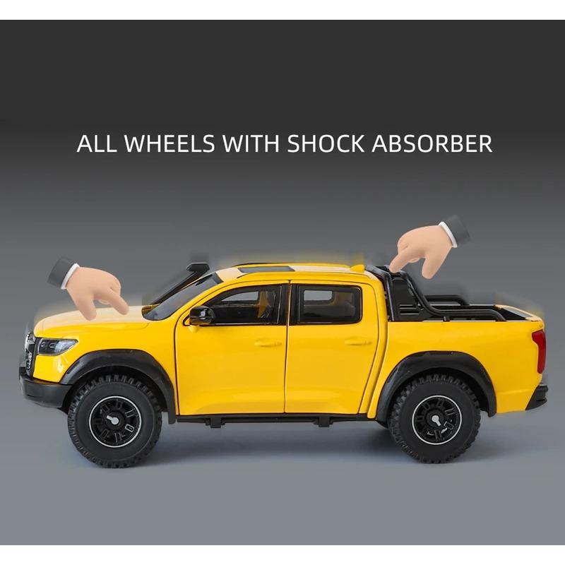 1/24 Great Wall Motor POER Pickup Alloy Car Model Diecast Metal Offroad Vehicles Car Model Simulation Sound Light Kids Toy Gift