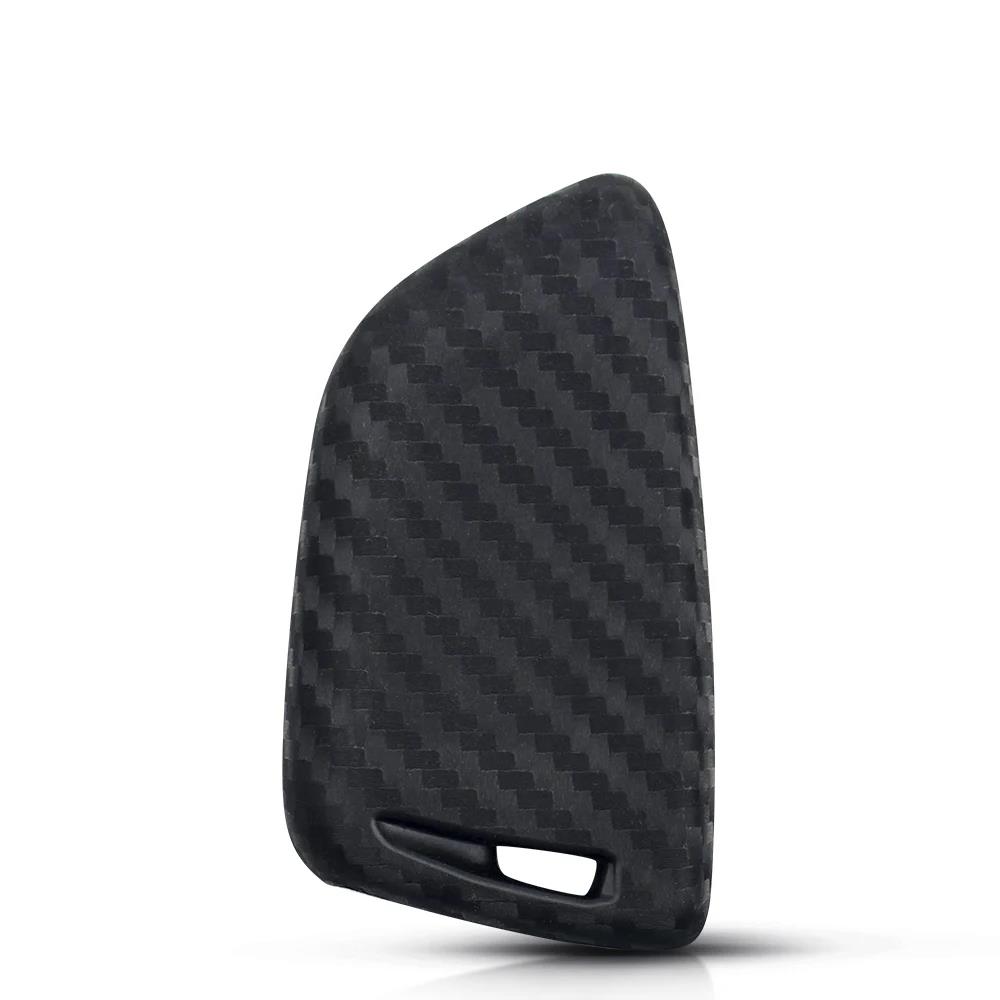 KEYYOU Для BMW X1 X3 X4 X5 X6 F15 F16 F48 G30 G38 525 540 740 Серии 1 2 5 7 218i Чехол-защита для ключа из углеродного волокна и силикона