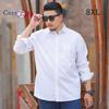 Уютная мужская однотонная оксфордская рубашка, рубашки на пуговицах с длинными рукавами и карманами, большие размеры