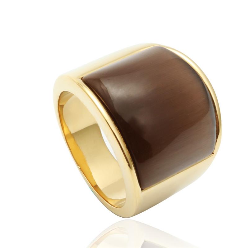 Ювелирное кольцо из нержавеющей стали с разноцветными драгоценными камнями, кольцо с черным агатом для мужчин и женщин, кольцо из титановой стали с разноцветными крупными драгоценными камнями