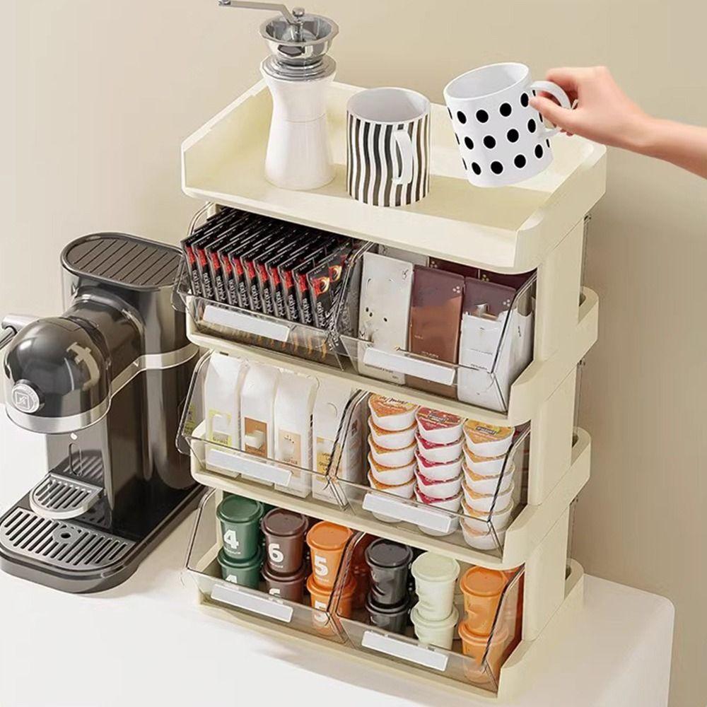 Multi-layers Storage Drawer Rack Multifunction Space Saving Display Storage Box Eco-friendly Material Transparent