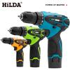 Hilda 12V Dual-Speed Cordless Screwdriver Drill with Rechargeable Lithium Battery, LED Light, and 2 Waterproof Hand Pieces