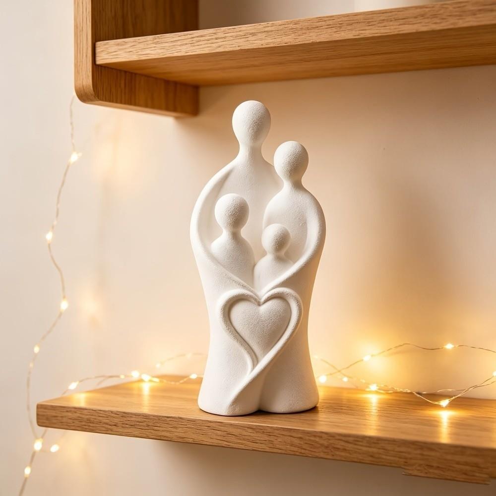3D Printed Child Hug Heart Art Figurine Plastic Minimalist Figure Statue Bedroom Decor