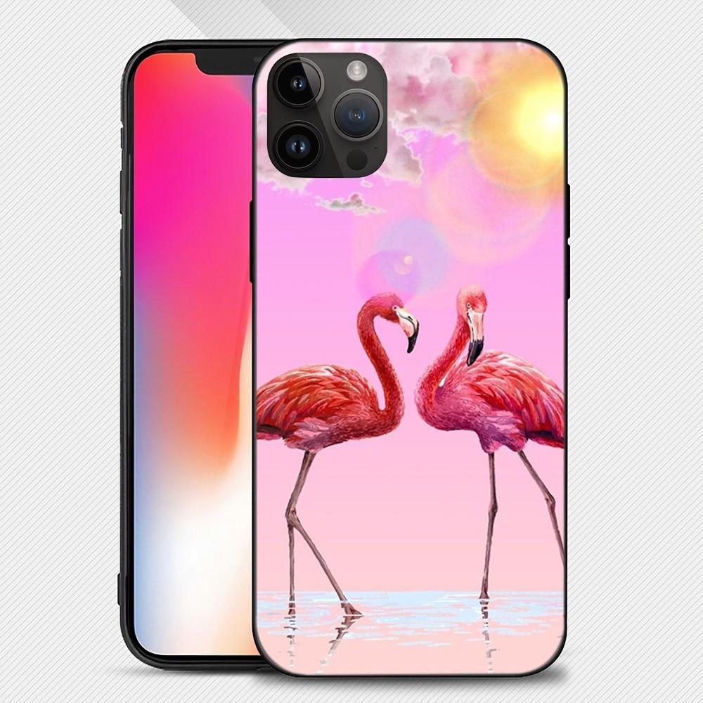 Animal Flamingo Cute Phone Case Iphone15 14 13 12 11 Pro Max Mini X 7 8 Soft Case