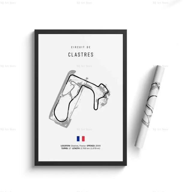 Скандинавские Франция Испания Имола гоночная трасса холст картина F1 настенные художественные постеры эстетическое украшение для автоспорта Декор комнаты