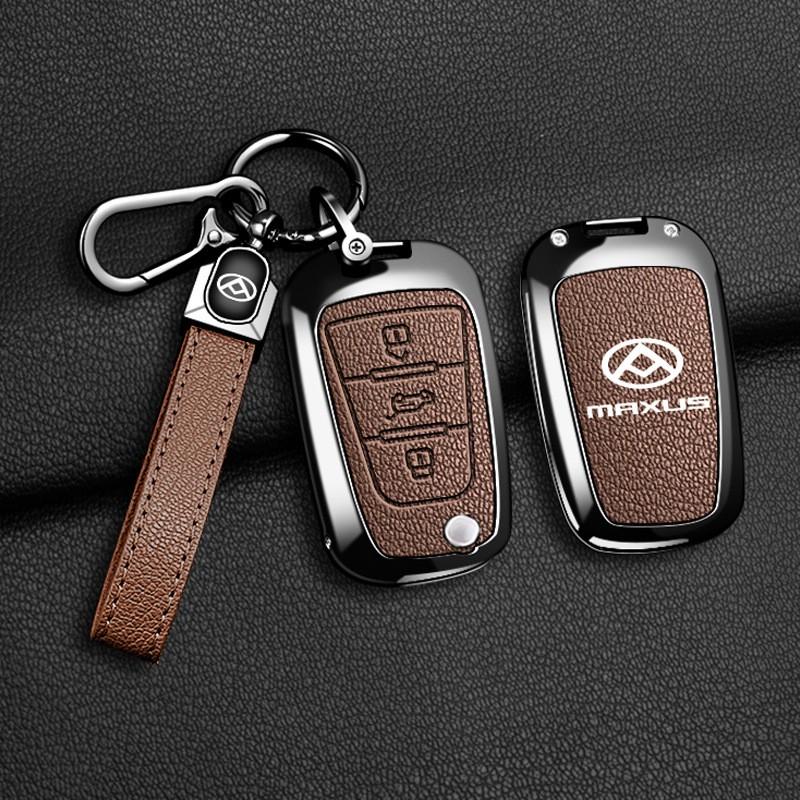 Metal Key Cover Maxus V80 G10 Car Keys Zinc Alloy Shell Foldable Case Mens Premium Leather Holder