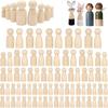 10Pcs Natural Unfinished Wooden Peg Doll Bodies Wood Dolls Birch Wooden Peg People Women Men For DIY Painting Arts Crafts Decor