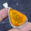 Baltic Amber Gemstone 925 Sterling Silver Jewelry Pendant 2.17"