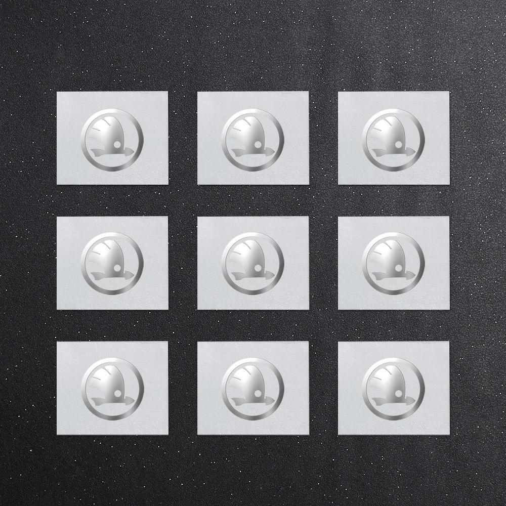 10Pcs Car Accessories Nickel Metal Interior Badge Stickers For Skoda Octavia A5 A7 Rapid Fabia Superb Kodiaq Scala Karoq Kamiq