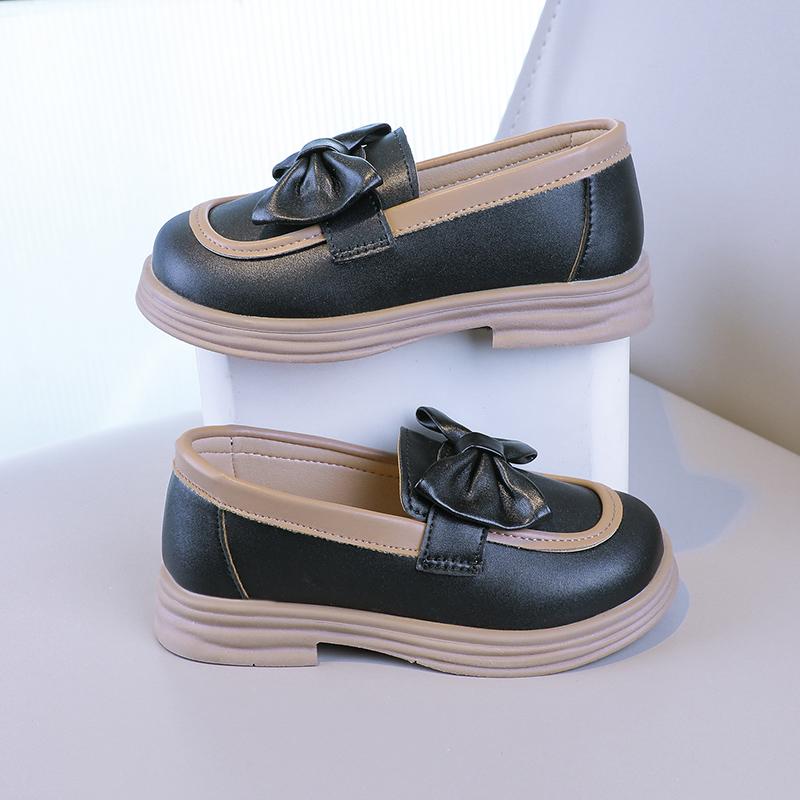 2024 Новые Лоферы для девочек Милые Модные Детские Кожаные Туфли Слипоны С Бантом Нескользящие Детские Повседневные Туфли Прямая Поставка Круглый Носок