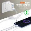 Total 65W USB Charger PD Type C Fast Charging Mobile Phone Charge Adapter For iPhone Xiaomi  Samsung PD Quick Charge QC3.0