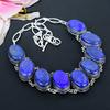 Lapis Lazuli Gemstone Handmade 925 Sterling Silver Jewelry Necklace 18" KG-1639