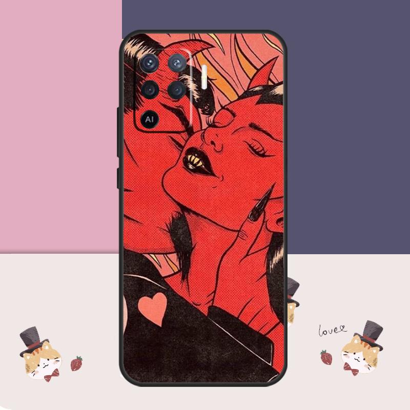 Эстетичный чехол 'Дьяволица Плохая Девушка' для Oppo A94 A74 A54 A18 A38 A58 A78 A98 A80 A60 A40 A96 A76 A16 A15 A17 A57 A77 A5 Pro