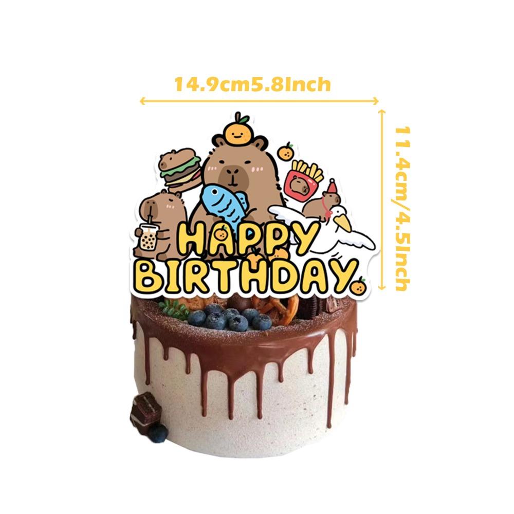 Latex Capybara Birthday Party Paper Cake Topper New Happy Birthday Capybara  Banner