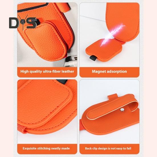 Универсальный зажим для козырька, многофункциональный автомобильный органайзер для солнцезащитных очков, магнитный держатель из искусственной кожи для большинства транспортных средств