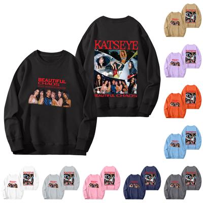 Женский модный пуловер с длинным рукавом, принтом и круглым вырезом, свободного кроя