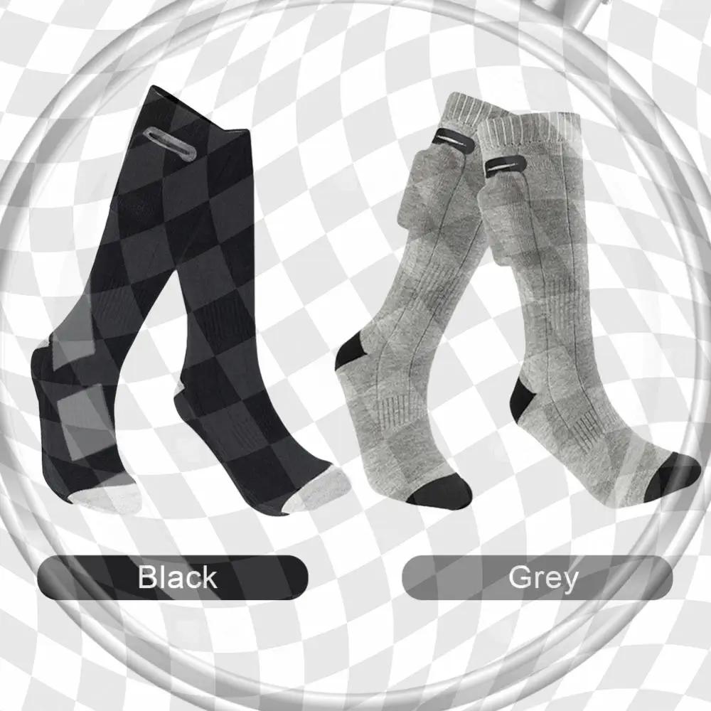 Winter Electric Heated Socks Unisex Rechargeable Heating Feet Warmer W/Battery Bag Outdoor Thermal Skiing Socks for Cold Weather