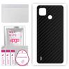 apgo Protective Skin Sticker for the Back Compatible with Tecno Pop 4, Wrap Film, Foil, Vinyl - Pattern Carbon Black