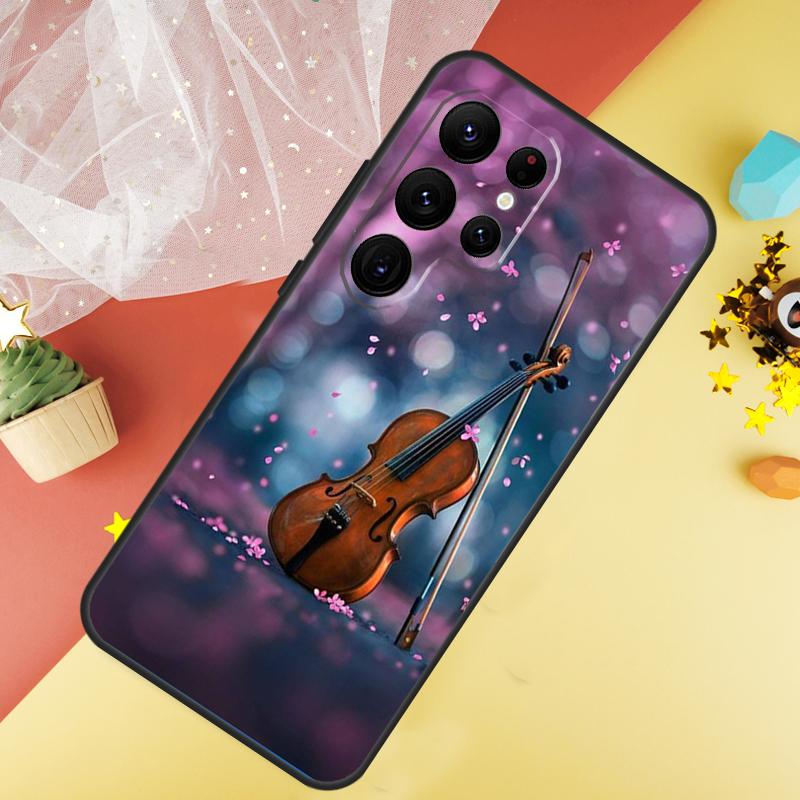 Музыкальный чехол для скрипки для Samsung Galaxy S24 S23 S22 Ultra S21 S20 FE Note 20 Note 10 S8 S9 S10 Plus Чехол