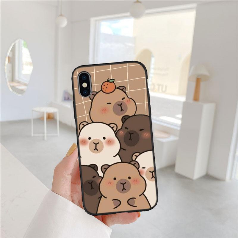 LO19 Cartoon Capybara Soft Shell Phone Case for OPPO A3 Pro A72 A74 A76 A77 A77S A78 A79 A94 A95 A18 A40M A58