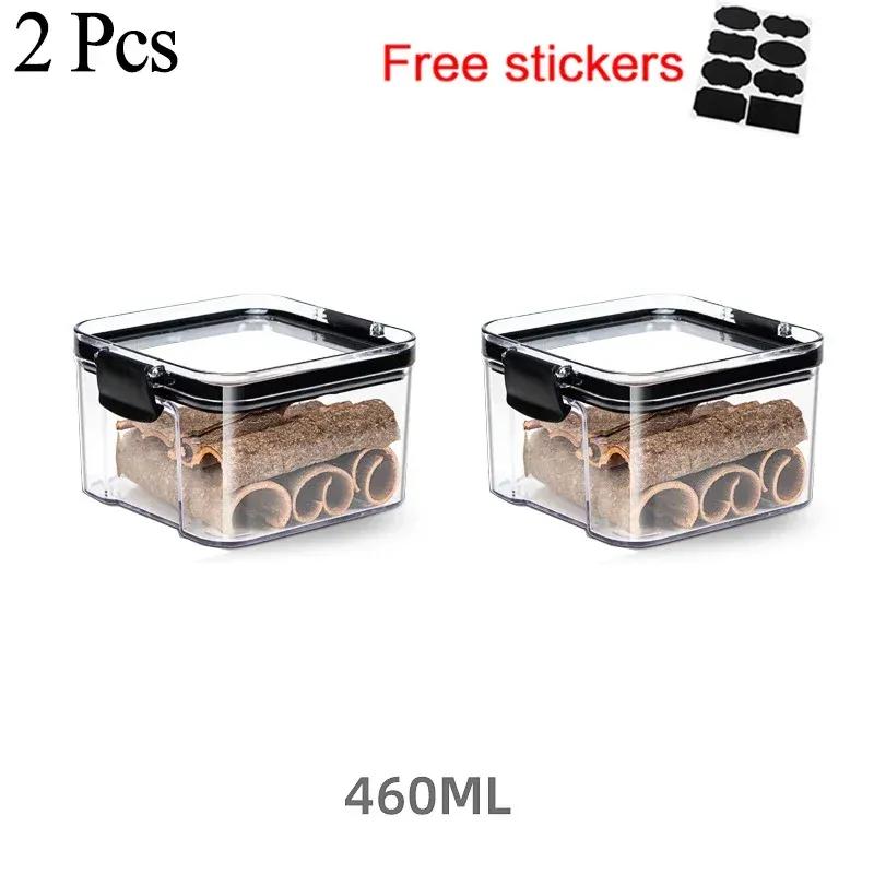 460 мл и 700 мл штабелируемый прозрачный кухонный органайзер, герметичная банка для лапши, коробка для хранения банок для сухих продуктов, бытовые влагостойкие коробки
