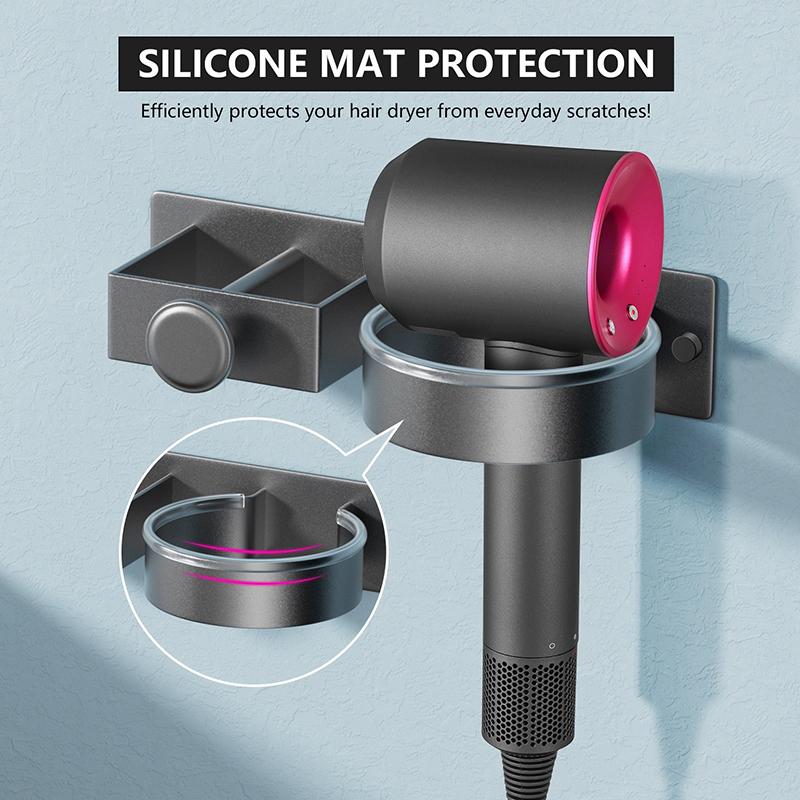 Настенный кронштейн для фена без отверстий, полка для хранения фена для ванной комнаты, выпрямитель для волос, зажим, гладильная доска, полка для хранения