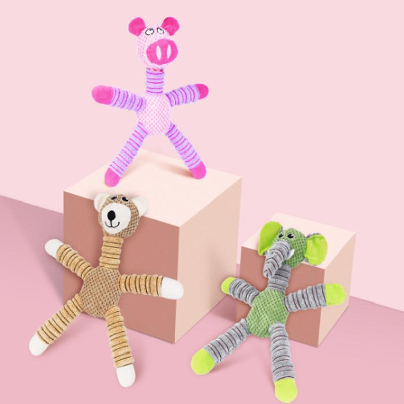 Игрушки для собак Pet Squeak, валюта, устойчивая к укусам, мультяшный дизайн животных, избавляющий от скуки, молярные интерактивные игрушки, плюшевые