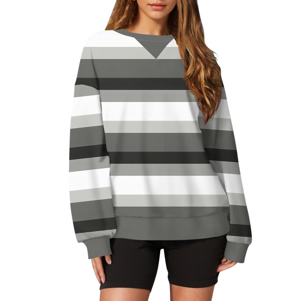 Женский повседневный пуловер с принтом, рубашка с длинным рукавом, толстовка большого размера