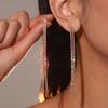 Temperament Luxury Super Flash Ab Rhinestone Long Tassel Earrings Fashion Earrings Female Earrings 1 Pair
