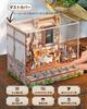 Tonecheer Dollhouse Miniature Handmade Kit DIY Wooden Set Miniature House Kit White Noise 6 Sound Effects with LED Electronic Screen Interior Assembly