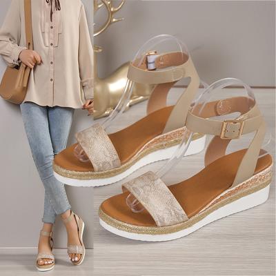 Женские сандалии, босоножки на высоком каблуке на танкетке из пеньки, сандалии Mujer, сандалии на платформе, летние туфли на танкетке, женская летняя обувь