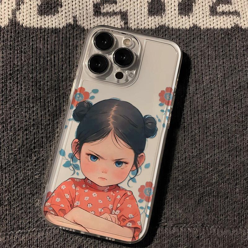Подходит для чехла на мобильный телефон Apple 11PROMAX iPhone11 fun 11 прозрачный 11 мягкий чехол 11 intervene сердитая девушка