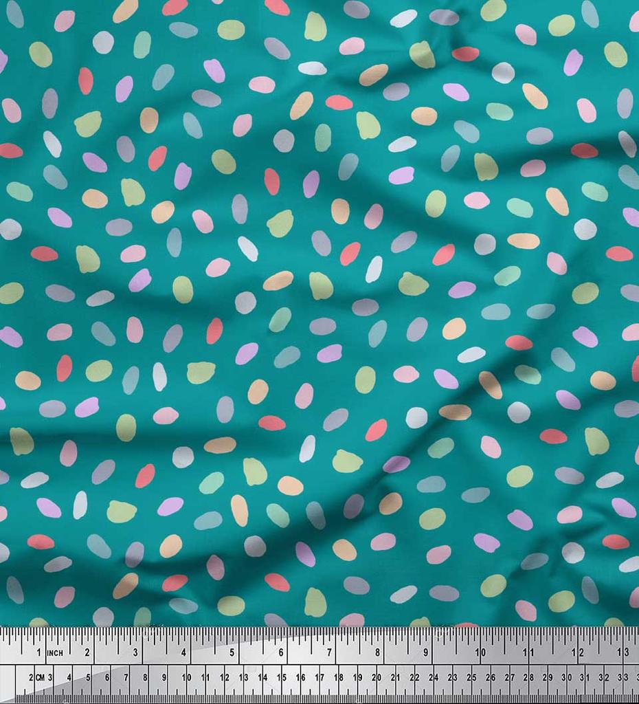 Soimoi Red Japan Crepe Satin Fabric Brush Stroke Abstract Printed Craft Fabric by the Metre 42 Inch