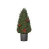 HOMCOM Sapin De Noël De 50 Cm Avec 7 Baies Rouges Et 6 Pommes De Pin Sapin Artificiel En PVC PE Vert Décoration Festive