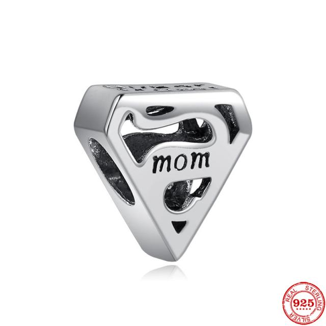 Neastamor Люблю тебя, мама, шарм-бусина в форме сердца, подходит для оригинального браслета, серебро 925 пробы, изготовление модных DIY украшений для женщин, подарок